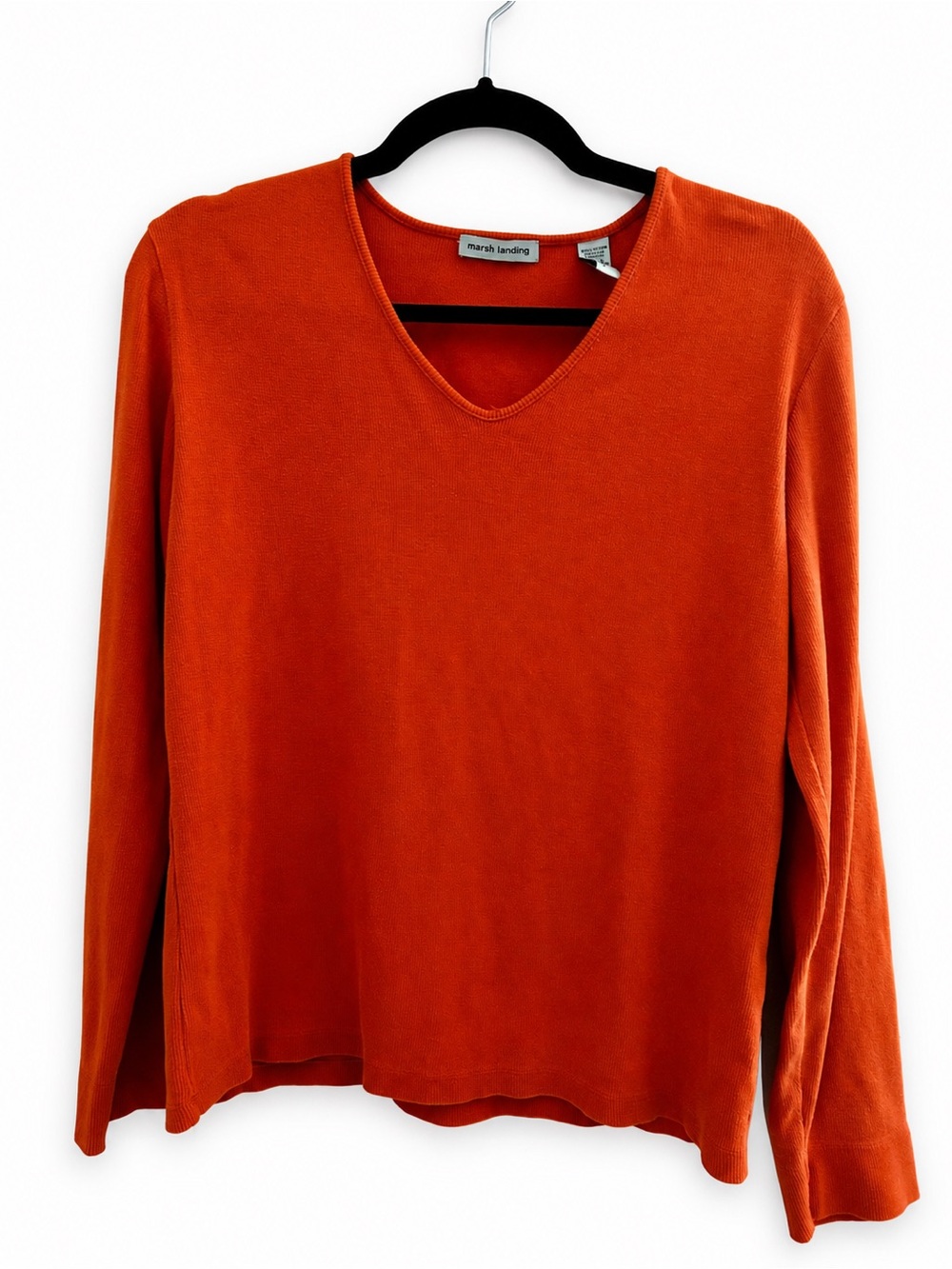Marsh Landing Orange V-Neck Sweater